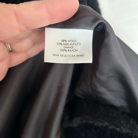 Eileen Fisher Sheared Suri Alpaca-Wool Blend Black Women’s Size S Coat - Picture 6 of 7